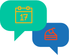 We'll set up the appointment and introduce the two of you—piece of cake Illustration of speech bubbles