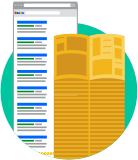 Illustration of web browser and phone book