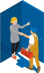 Become a TaDuler expert Illustration of a friendly expert shaking hands with a new client